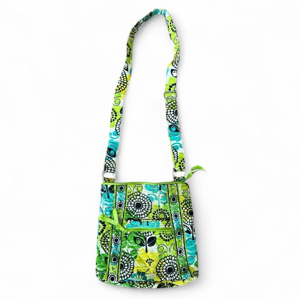 Vera Bradley Green and Blue Floral Crossbody Bag